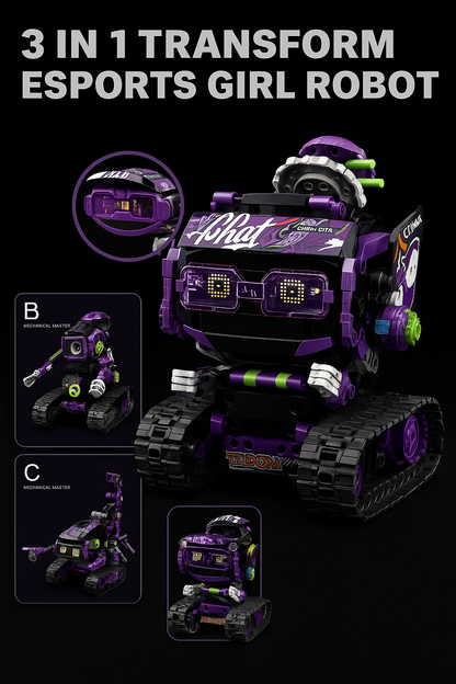 WagforBot™ 3-in-1 RC Transforming Robot Kit – Car, Dinosaur & Bot